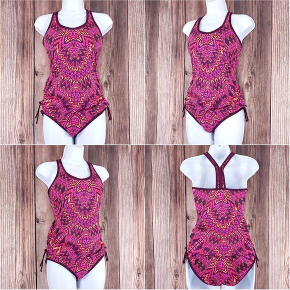 Athleta Cayo Coco Ready To Run Tribal Print 2 Pcs Bikini Set Sz Top XS Bottom S - Picture 1 of 10